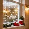 D16112 Varios adhesivos electrostáticos de copo de nieve blanco navideño para ventanas para tiendas y hogares, adhesivos decorativos de cristal para ambiente navideño