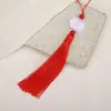 Franja de Borla de Lótus de Jade Branco Ornamento Decoração Pendente de Leque Antigo Acessório de Borla Pendente Lanterna Hanfu Acessório Decoração
