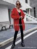 Outono e Inverno Gola V Cor Sólida Tricô Solto Feminino Manga Longa Tamanho Grande Cardigan Longo Top Casual Suéter Casaco Feminino