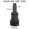 Conector Hembra Rápido para Línea de Combustible Automotriz 9.89mm Id8 Adecuado para Citroen Peugeot Conector Hembra Rápido Negro