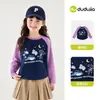 Jaqueta com Capuz Infantil Dudu Outono Moletom com Zíper para Meninas Roupa de Outono para Meninas Jaqueta de Bebê Top Roupas Infantis da Moda