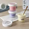 Copo de madeira, pote de iogurte, embalagem em caixa, pote de pudim, mousse, sorvete, gelatina de leite, sorvete, iogurte, pode ser congelado, com tampa