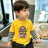 Camiseta de manga larga para niños, top falso de dos piezas para niños, camiseta básica de otoño, estilo primavera y otoño, ropa interior de algodón puro para niños mayores