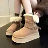 Botas de Nieve de Suela Gruesa con Piel Integrada para Mujer, Nuevo Modelo 2026, Forradas de Borrego para Invierno, Engrosadas, Cálidas, de Caña Corta, Doble Uso, Zapatos Grandes de Algodón