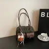 Bolsa de Almofada Simples Moda Retrô Transfronteiriça Outono e Inverno Casual Xadrez Nicho Tendência Temperamento Versátil Bolsa de Ombro Axila