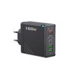 Cargador Rápido PD Multipuerto de 160W 3USB 3TYPE-C Regulaciones Europeas y Americanas Británicas Aplicable a Enchufe Apple Huawei Xiaomi