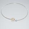 Colar Gargantilha Completo de Pérolas e Diamantes para Mulheres, Luxo Leve, Colar Personalizado Aberto, Joia da Moda de Nicho em Prata e Ouro de Prata Pura com Toque de Alto Padrão