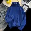 Camisetas de Malha Meia-Gola Masculinas e Femininas Outono/Inverno 2025 com Suéteres de Cor Lisa Slim com Gola Média Tendência para Estudantes
