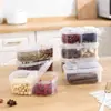 Caixa de Armazenamento de Especiarias com Tampa Articulada Selada, Caixa com Compartimentos para Temperos para Pimenta Seca, Recipiente de Armazenamento Compartimentado para Cozinha Doméstica