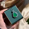 Colgante de paz de ágata verde translúcido, morado y blanco con incrustaciones de plata y diamantes completos, colgante de paz de jade, joyería de estilo chino nuevo, disponible al por mayor en tiendas físicas