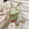 Bolsa Infantil Transfronteriza, Estilo Nuevo, Bordado Texturizado, Mini Bolso Cubo, Elegante Bolso de Cadena para Padres e Hijos, Bolso Pequeño Cruzado Estilo Chanel, Bolso para Lipstick