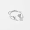 Anillo ajustable con apertura de estrella de plata esterlina S925 de 1,2 líneas, combina con todo, anillo delgado, joyería de boutique de moda para el cuerpo.