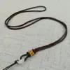 Cordón de Lanyard Colgante Trenzado Hecho a Mano Hebilla Ping An Cordón para el Cuello Jade Hetian Cuerda de Collar con Colgante de Jade