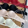 9861 Sujetador push-up pequeño de estilo francés para mujer, sin varillas, anti-caída, sujetador ajustable con tirantes brillantes