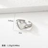 Anillo de Acero Inoxidable Nicho de Alta Gama Lujo Ligero Apertura Ajustable Anillo de Presión de Aceite Sin Desvanecimiento Hueco con Anillo de Dedo Texturizado