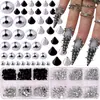 Europeu e Americano Transfronteiriço 6 Grades Rivet de Nail Art Joia Metal Ponta Cônica Estilo Punk Joia de Nail Art Acessórios DIY para Unhas Diamante