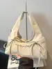 Bolsa de Mão de Luxo Transfronteiriça, Bolsa Tote Pequena Simples, Versátil para o Trabalho e Compras, Bolsa Transversal Leve e Exquisita para Mulheres com Laço