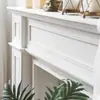 Gabinete Decorativo de Chimenea de Madera Maciza Estilo Francés Vintage, Estante de Chimenea Falsa Blanco y Negro Estilo Europeo y Americano, Accesorio para Fotografía de Alojamiento