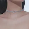 Temperamento Moda Simple Cadena de Garras Collar de Diamante Corazón para Mujer Atmósfera Ins Europea y Americana Collar Gargantilla
