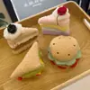 Muñeco Colgante Peluche Dibujos Animados Forma Comida Simulación Pastel Hamburguesa Sándwich Broche Mochila Escolar Decoración Regalo