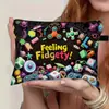 Bolsa de Maquiagem Estampada, Bolsa de Armazenamento Portátil de Mão para Viagem, Necessaire de Grande Capacidade, Design Urbano Simples com Bloqueio de Cores