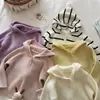 Timo novo estilo elegante suéter de malha com capuz infantil blusa de frio quente outono e inverno camisa de botão engrossada