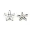 Pendientes de Titanio F136 con Cinco Puntas Completamente Diamantados de Circonita Estrella G23 Aleación de Titanio Joyería para Perforaciones Clavo de Hueso del Oído Clavo Coclear