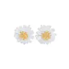 Pendientes de Margarita de Plata S925 para Mujer, Diseño de Nicho de Moda, Elegantes y Frescos, Versátiles Pendientes de Girasol, Chapados en Oro Plata