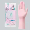 Guantes Desechables de Nitrilo Rosa de 12 pulgadas Tipo Duradero de Grado Alimenticio para Lavar Platos Cocina Limpieza del Hogar Látex Uso Doméstico