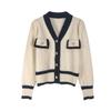 Suéter Cárdigan Retro Estilo Francés 2026 Primavera y Otoño Nuevo Botón de Perla Estilo Chanel Top de Punto para Mujer