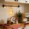 Decoraciones colgantes de interior LED de arte en hierro, un imprescindible para Navidad, Decoración de ambiente, Iluminación blanca cálida, Viene con un gancho para colgar en la pared