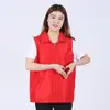 Chaleco de Voluntario Transpirable Estampado logo Promocional de Voluntario Actividades de Bienestar Público Chaleco Rojo Camisa Publicitaria Ropa de Trabajo
