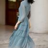 Estilo Elegante e Suave, Saia Longa de Seda de Amora, Vestido de Seda com Cadarço, Moda de Verão de Alta Qualidade para Mulheres, Toque Juvenil