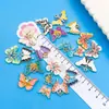 Mezcla 20 gotas de aceite simulación dos colores degradado colgante de mariposa creativo DIY accesorios para joyería con cuentas fabricantes al por mayor