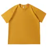 Camiseta Masculina de Verão Nova 230g Algodão Puro Gola Redonda Manga Curta Ombro Caído Cor Sólida Popular Estilo Americano Solta Grossa