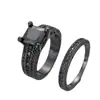 Wish Comercio Electrónico Transfronterizo Suministro Anillo Retro Dorado Negro para Hombres y Mujeres Conjuntos Incrustados con Circonita Nuevos Anillos de Exportación