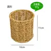 Dropshipping Internacional Porta-Pincéis de Maquiagem Trançado de Rattan Sintético Caixa Organizadora de Cosméticos para Mesa Porta-Batom Porta-Lápis de Sobrancelha Porta-Canetas
