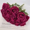 Buquê de Rosas Simuladas, Flores de Seda, Flores Artificiais, Acessórios para Salão de Casamento, Arranjo de Flores para Quarto de Casa, Adereços para Fotografia, Alta Simulação