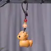 Tallado en Madera Arcoíris con Moneda de Cobre Colgante para Cadena de Teléfono, Caballo del Zodiaco Más Vendido Llavero Creativo Colgante para Bolso Atractor de Riqueza