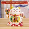 Adorno de 7 pulgadas que atrae la fortuna y se mueve automáticamente, Decoración para el hogar, Regalo de escritorio, Negocio próspero, La riqueza viene de todas partes, Gato de la suerte
