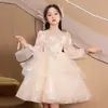 Vestido Infantil Luxo Acessível Nicho Elegante Aniversário Daminha Casamento Menina Vestido Princesa Outono