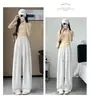 Pantalones Yamamoto Casuales de Verano Estilo Perezoso Color Sólido Versátiles Nuevo Corte Holgado No Voluminosos No Dan Aspecto Voluminoso Pantalones Casuales de Pierna Ancha