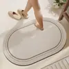 Tapete de Chão para Banheiro Estilo Francês, Antiderrapante, Absorvente de Água, Secagem Rápida, Tapete para Pés, Tapete de Porta para Banheiro Doméstico, Fácil de Manter, Resistente a Manchas, Tapete de Chão de Terra de Diatomáceas