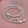 Joyería más vendida transfronteriza de Europa y Estados Unidos chapada en plata 925 collar lateral uno a uno de 10 mm 40-75 CM suministro en stock