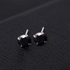 Pendientes de Plata S925 con Circonitas de Cuatro Garras y Diamantes, Diamantes Redondos Cuadrados de Colores, Pendientes Sencillos para Hombres y Mujeres, Suministro Transfronterizo del Fabricante