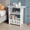 Mesa de noche simple, Gabinete de almacenamiento para dormitorio, Mesa de centro para sala de estar, Mesa lateral para sofá de apartamento pequeño, Estante de almacenamiento mini simple
