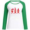 Camiseta Feminina Europeia e Americana Dia dos Namorados Manga Longa Estampada Amor de Anão Idoso Camiseta de Casal Duas Cores Manga Longa Atacado