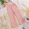 Pantalones de Campana para Niños 2026 Verano Delgados Largos Simples Casuales para Niñas Pequeñas Versátiles Elegantes Color Sólido Modernos