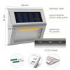 Luz de Pared Solar Triángulo 3LED Acero Inoxidable Luz Solar de Jardín Solar Escalera Solar