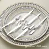 Espátula para pastel, cuchillo para pastel, tenedor y cuchara nuevos de acero inoxidable. Cuchillo, tenedor y cuchara para pastel de cumpleaños. El cuchillo, tenedor y cuchara de postre se pueden imprimir con logo